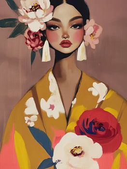 Portrait moderne et coloré