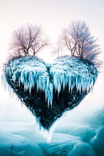 Paysage hivernal en forme de cœur glacé par Art & Soul Creations