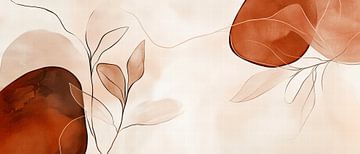 Abstracte natuurlijke vormen in warme kleuren van Poster Art Shop