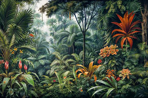 Plantes et fleurs tropicales dans la forêt tropicale