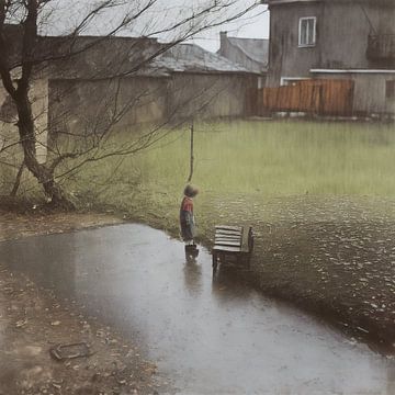 Enfant sous la pluie sur Samir Becic