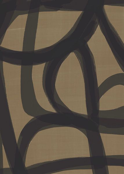 Japandi Brush Stroke Flow #2 | Brown Black by Bohomadic Studio