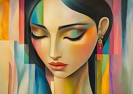 Farbenfrohe Gelassenheit von Blickfänger Gemälde