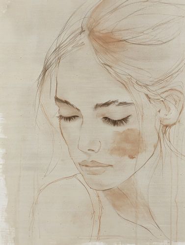 Portret in zachte neutrale kleurtinten