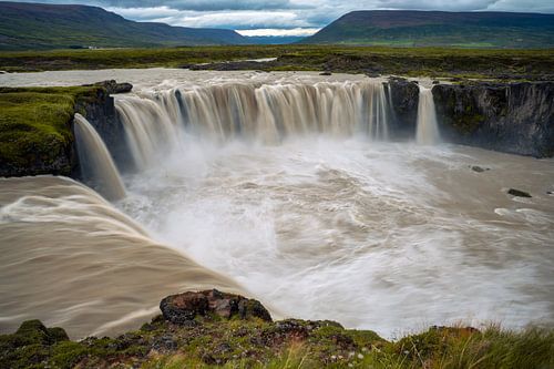 Waterfall Godafoss in Iceland