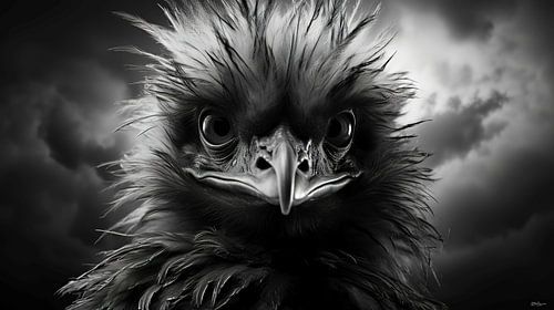 wilde dieren in zwart-wit