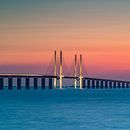 Sonnenuntergang an der Öresundbrücke, Malmö, Schweden von Henk Meijer Photography Miniaturansicht