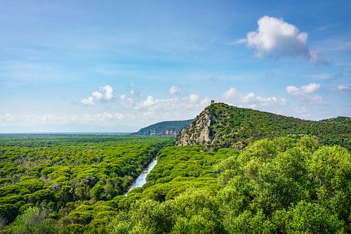 Panoramisch uitzicht op natuurpark Parco della Maremma, Toscane