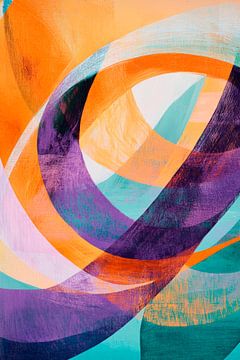 Abstract colours and curved lines by Poster Art Shop