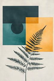 Creative shapes with ferns and texture by Poster Art Shop
