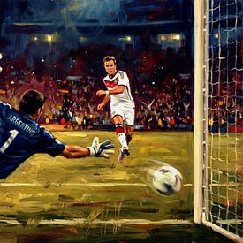 Peinture représentant un but de l'Allemagne contre l'Argentine en 2014 sur Jan Keteleer