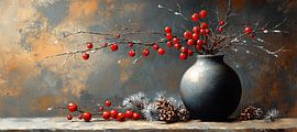 Christmas decoration | Festive Berries and Pine Cones by Art Whims
