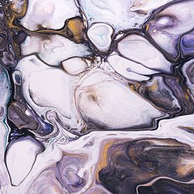 Liquid colors: white, cyan, purple, black by Marjolijn van den Berg