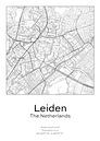 Stads kaart - Nederland - Leiden van Ramon van Bedaf thumbnail