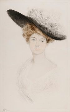 Paul César Helleu - Portret van een vrouw met een hoed van Peter Balan