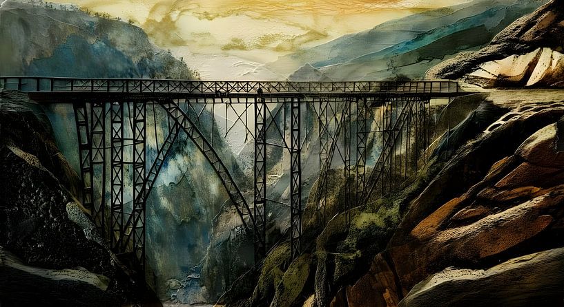Eisenbrücke im Gebirge von Nick Wendt