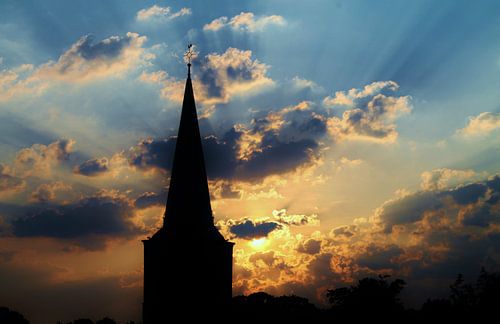 Silhouet with beautiful sky