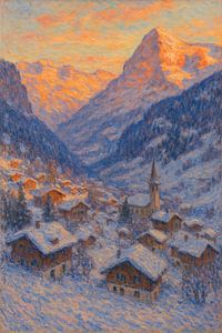 Alpenglühen in der Abenddämmerung