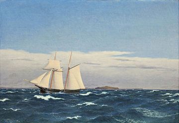 Marine mit der Insel Hjelm und der jütländischen Küste, Christoffer Wilhelm Eckersberg