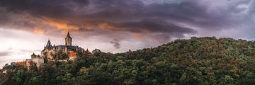 Kasteel Panorama Zonsondergang van Fabian Elsing