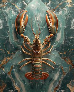 Homard dans une mer de marbre