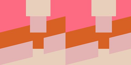 Modern abstract minimalistisch geometrisch landschap in retrostijl I