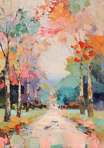 Pastel path in the landscape