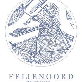 Floor plan district Feijenoord Blue by Peter Hooijmeijer