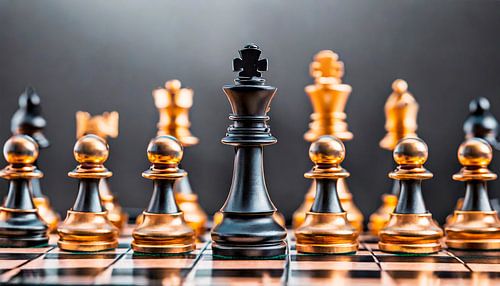 Schaakbord met stukken