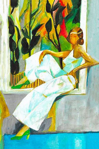 Elise. Portrait peint à la main.