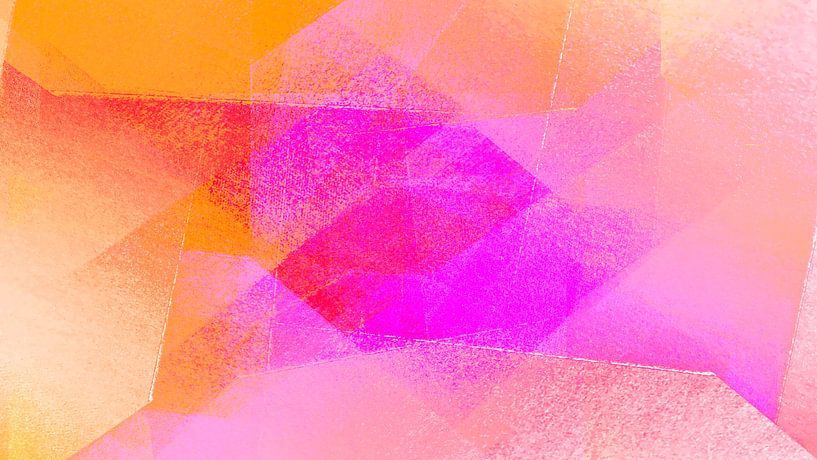 Sunrise, modern abstraction in orange and pink by FRESH Fine Art