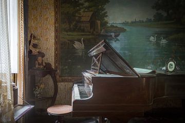 Piano in woonkamer vol antiek van Perry Wiertz