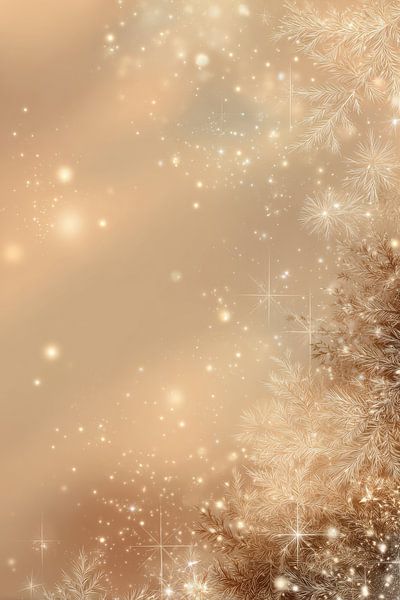 Branches de pin dans la lumière étincelante du repos hivernal doré par Eva Lee