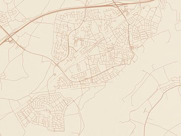 Kaart van Tiel in Terracotta van Map Art Studio