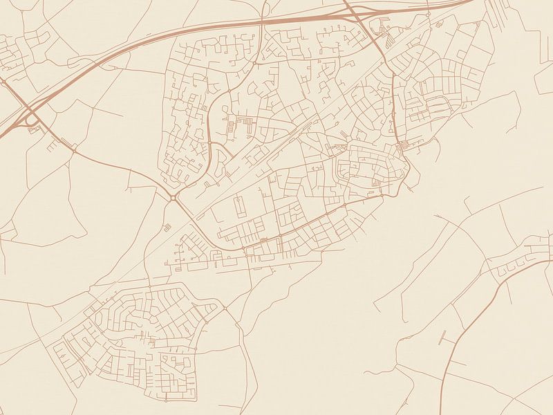 Terracotta style map of Tiel by De Kaartenwinkel