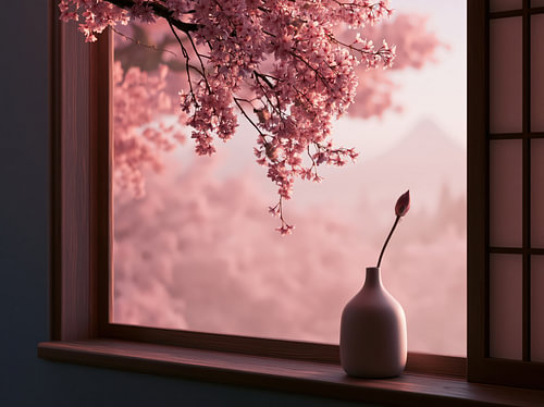 Lente-sereniteit bij het Venster