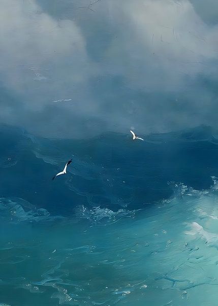 Vagues et oiseaux par Gapran Art