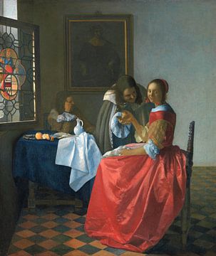 Dame en twee heren, Johannes Vermeer  - ca. 1660
