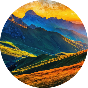 Zonsopgang boven de rots Cinque Torri Italië