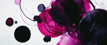 Aquarellkreise in Violett und Schwarz von Poster Art Shop