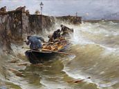 Gefährliche Anlandung der Holzfischer am Bodensee, JOSEPH WOPFNER, Ca. 1885-1890 von Atelier Liesjes Miniaturansicht
