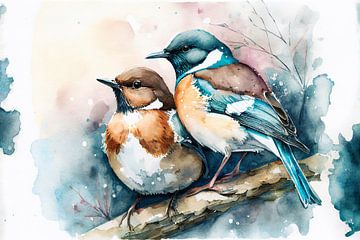 Bird Watercolor by Jacky