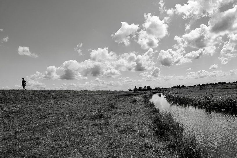 Silhouette Photography Lady with Dog on a Dike Netherlands by Martijn Jebbink Photography