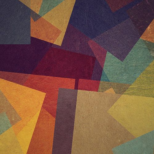 Oud papier met textuur - Geometrisch en abstract in aardetinten 1