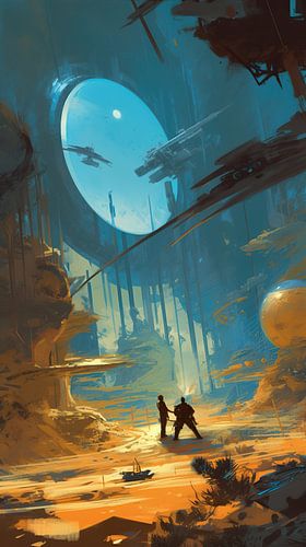 Peinture : L'écoulement ininterrompu du temps sur une planète extraterrestre