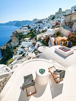 Ontspannen op Santorini met uitzicht op de Middellandse Zee
