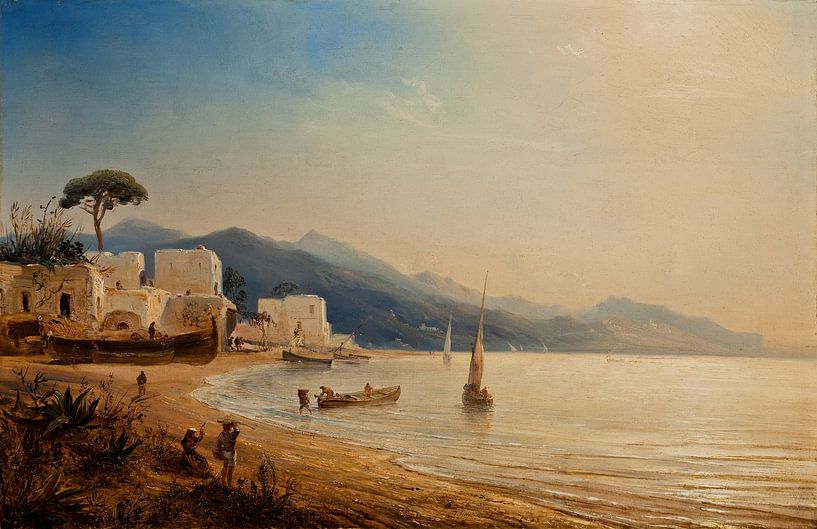 The Coast Near Naples, Théodore Gudin by Masterful Masters