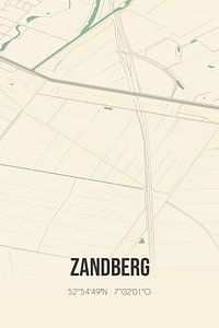 Vintage landkaart van Zandberg (Drenthe) van Rezona