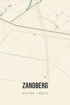 Carte ancienne de Zandberg (Drenthe) sur Rezona