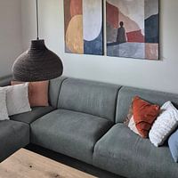 Klantfoto: Dagdromer, modern en abstract in aardetinten (gezien bij vtwonen) van Studio Allee, als ArtFrame